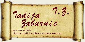 Tadija Zaburnić vizit kartica